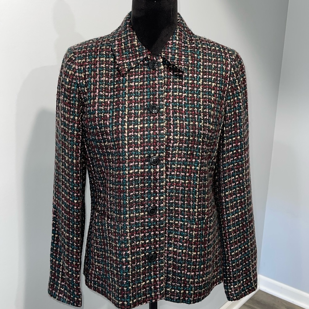 The Tog Shop women’s size 8 tweed blazer jacket multicolor NEW